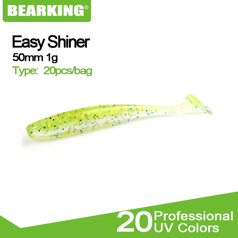 Силиконовые Рыболовные Приманки BEARKING Shiner 50 мм 1 г 20 шт./пакет|Наживки для рыбной