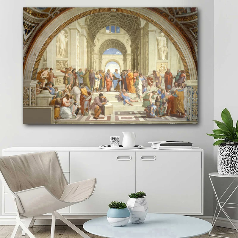 Греческая живопись сократы школа Афин винтажные настенные художественные