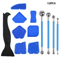 12pcs caulking tool kit sealant spatula glue shovel caulk tools hometile floor joint cleaning repair for bathroom kitchen