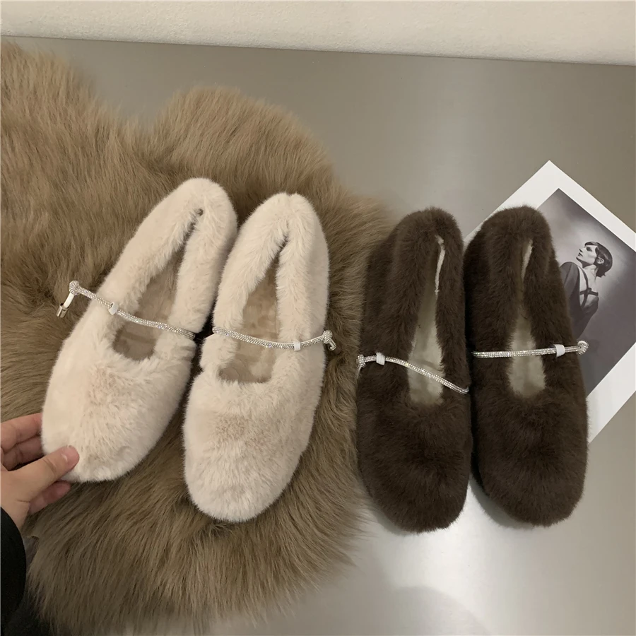 

Мокасины женские без шнуровки, меховые кроссовки с круглым носком, повседневная обувь, клоги, платформа, мода 2021