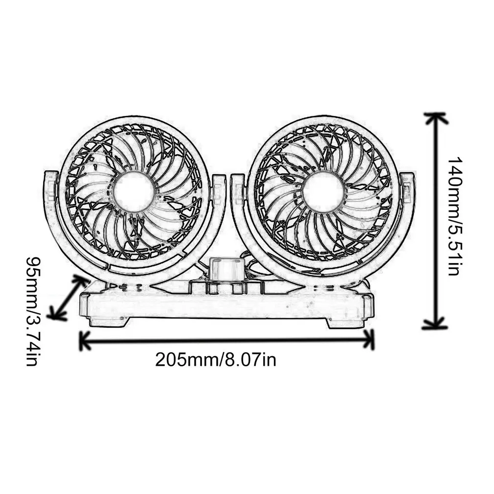 

Car fan Double headed Electric fan for refrigeration vehicle Inside big van and small van Two levels of strength 1 pcs