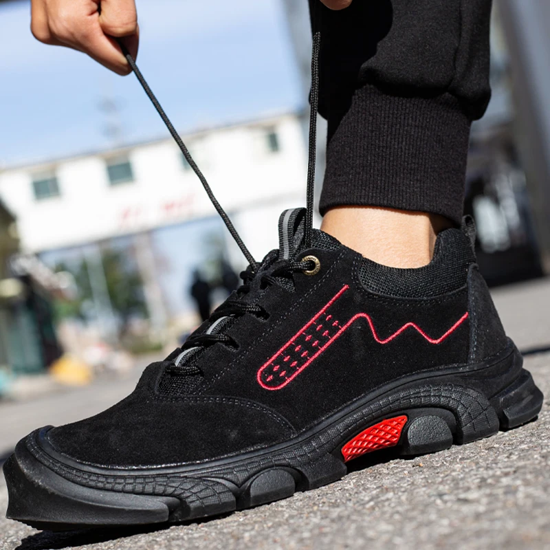 

Indestructible Steel Toe Shoes Work Sneakers Male Safety Shoes Anti-puncture Protective Shoes Construction Industrial Shoes 2021