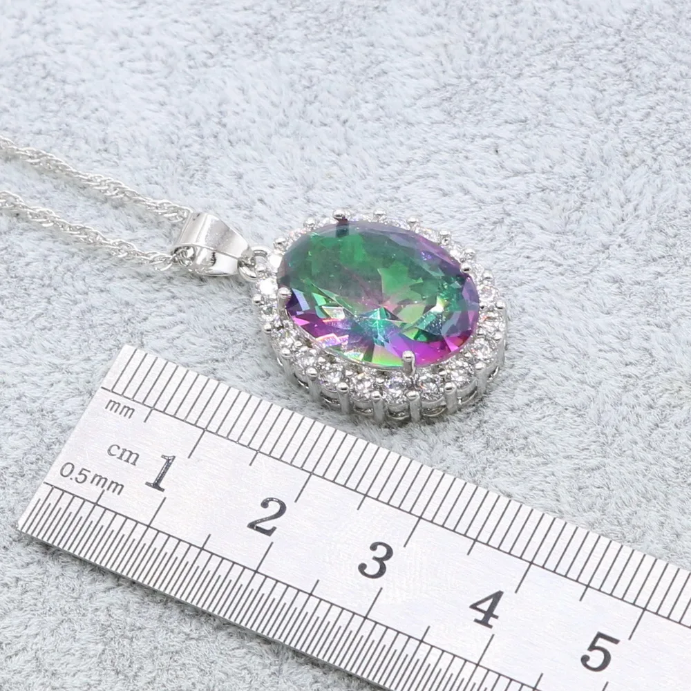 Разноцветные серебряные серьги 925 пробы с браслетом цепочка кулон кольцо подарок