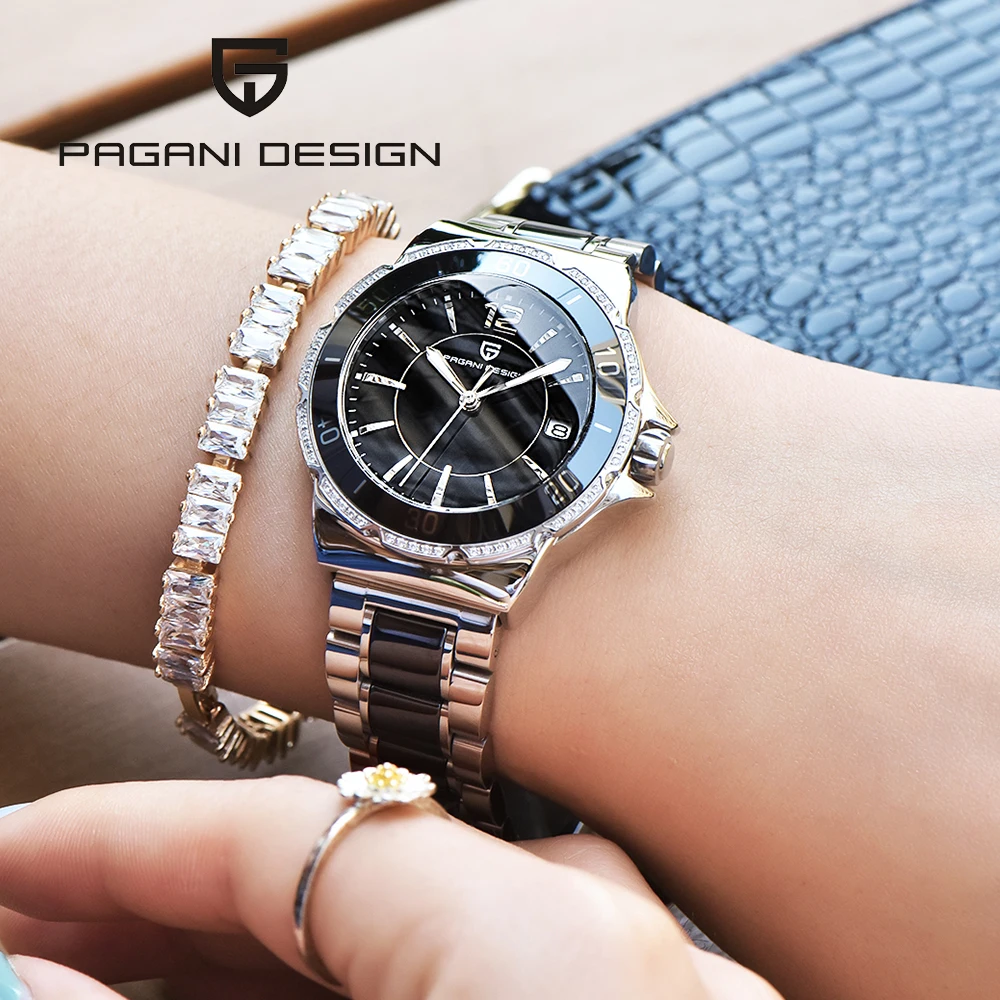 PAGANI Design Quartz Women Watch Luxury Brand 10MM Ultrathin Stainless Steel Luminous Dial Automatic Date Waterproof Wristwatch