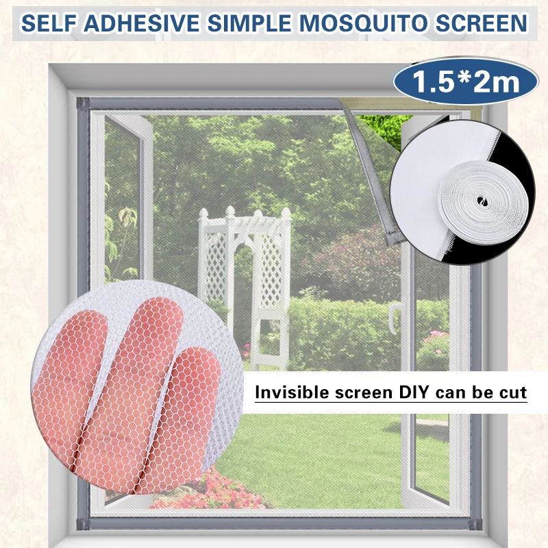 

Сетка для окон, противомоскитная сетка, 1,5 м x 2 м, 1 шт.