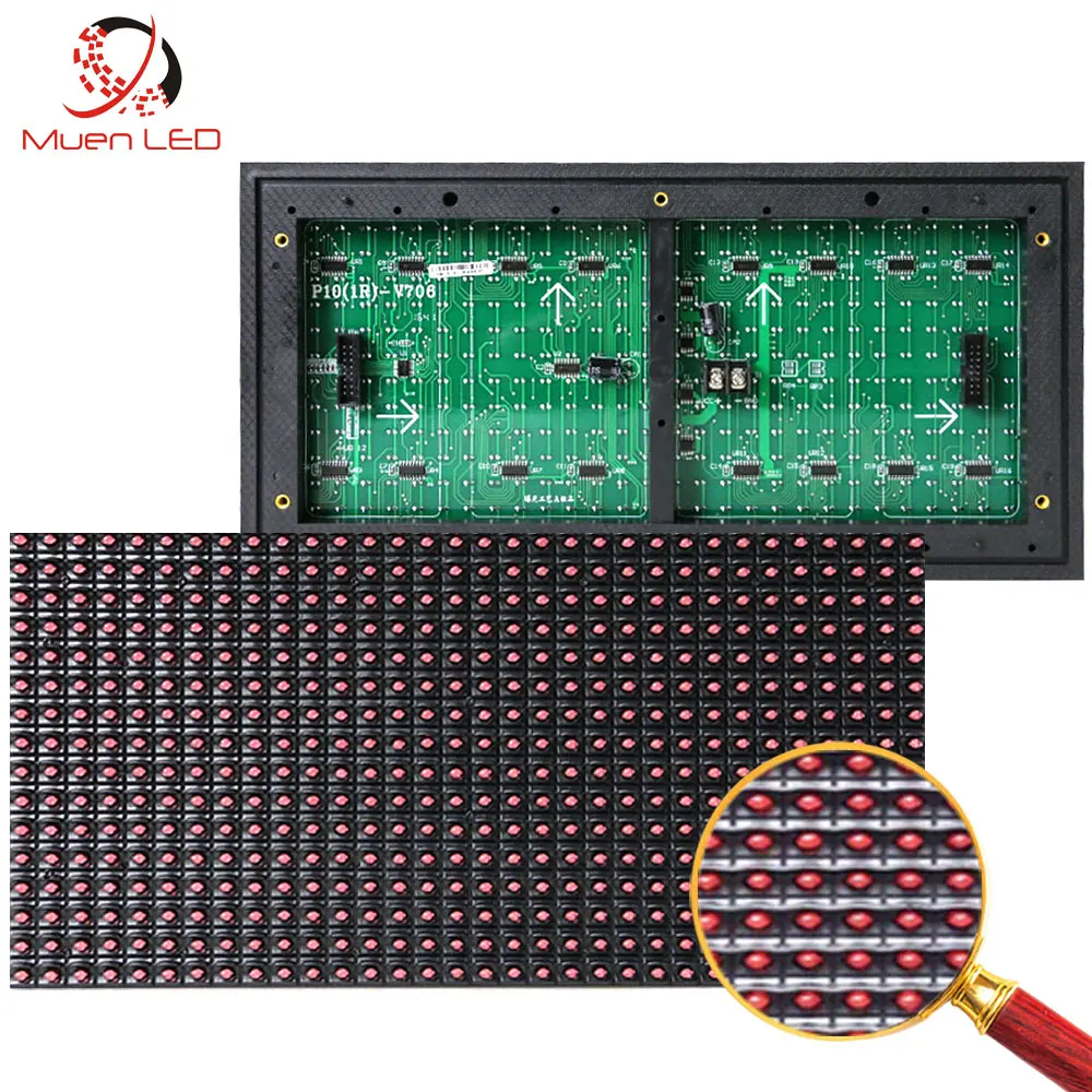 Led Module Single color Red White Bule Yellow Green High Brightness P10 Outdoor 10mm DIP led screen display