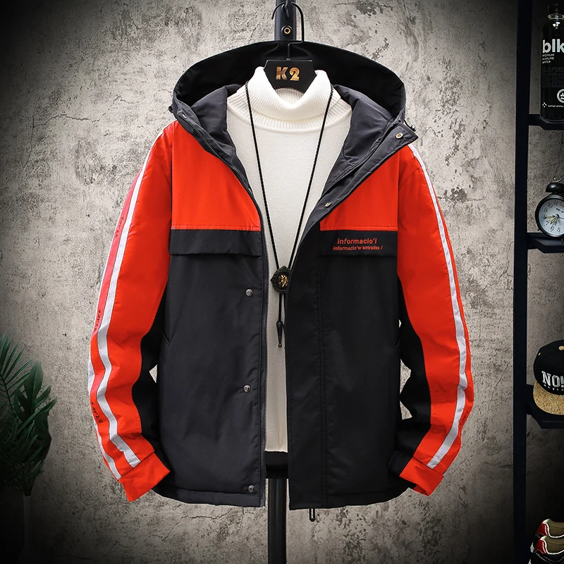 New Casual 2022 Men's Autumn Winter Thicken Warm Hooded Cotton-Padded Jackets Windproof Parkas Outerwear Wadded Coats Youth Tops