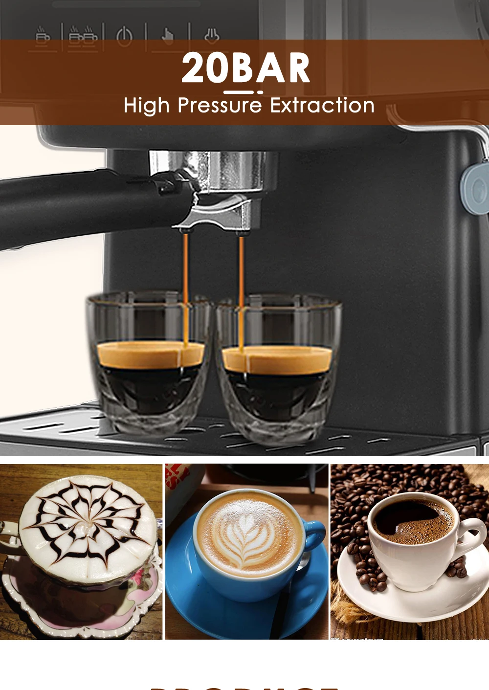 

ITOP Electric 20Bar Italian Coffee Maker Household Americano Espresso Coffee Machine Fancy Milk Foam Maker 220V