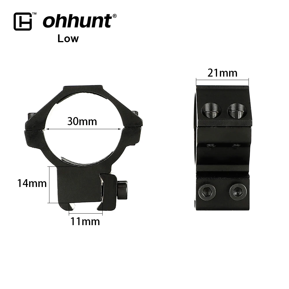 Ohhunt трубчатые кольца 2 шт. 30 мм 11 низкопрофильная рельсовая основа с стоп штифтом для охоты|Кронштейны и