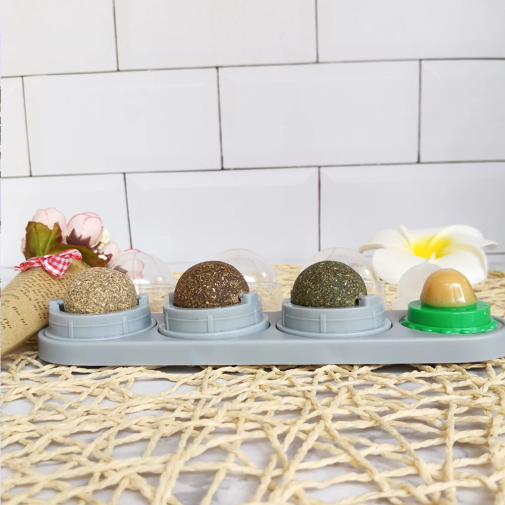 Кошачий мячик самоклеящийся вращающийся кошачий Silvervine Lick Ball для кошек настенное