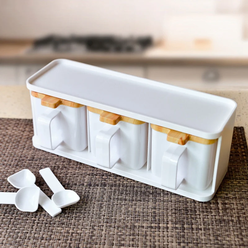 Spice Jar Seasoning Box Plastic Salt Pepper Kitchen Cumin Powder Storage Bottle Clear Transparent Rack Condiment Set Tools | Дом и сад