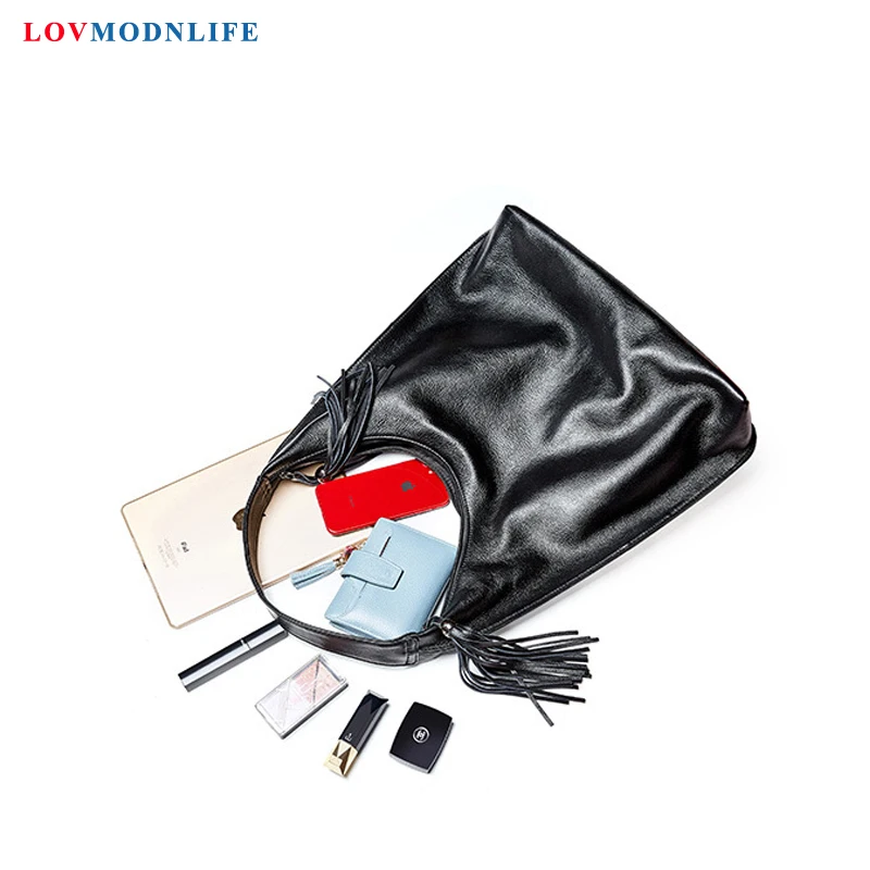 

Luxury Womens Bags Handbags Big Designer Shoulder Bags Tassel Black Woman Summer Bag Large Genuine Leather High Quality 2020 New