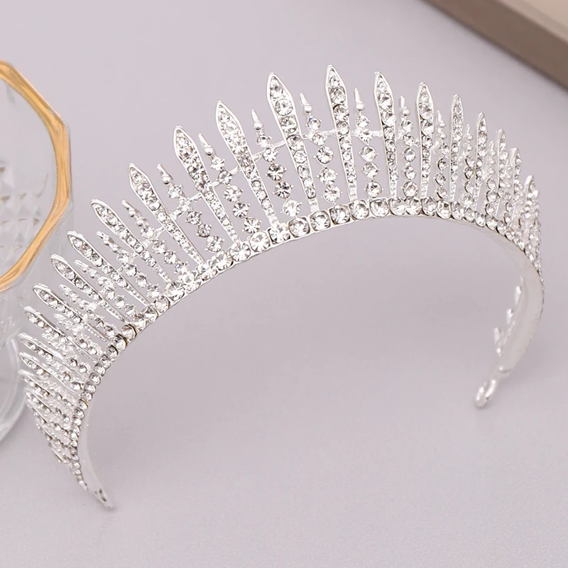 

Silver Color Crystal Wedding Tiaras And Crowns Women Rhinestone Headpiece Bridal Princess Diadems Hair Jewelry Fashion Headdress