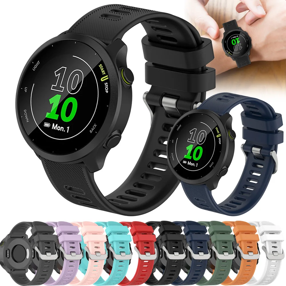 

Для Garmin Forerunner 158 245 645 музыкальный ремешок силиконовый ремешок для часов спортивный браслет 20 мм браслет для Forerunner 55 ремешок