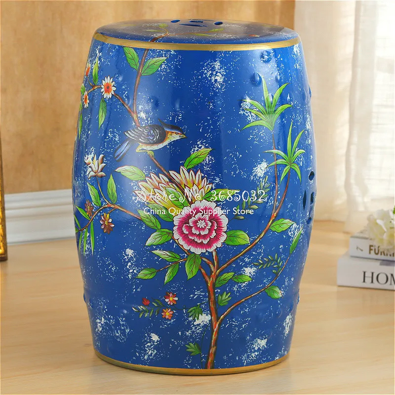 Европейский керамический стул барабан для макияжа пуф спальни османов Китайская