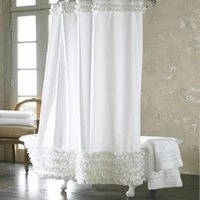 2021 home fresh shower curtain white lace lace polyester shower curtain 180x180 180x210cm bathroom fixture bathroom accessories