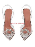 woman begum glass transparent sandals wedding shoes begum crystal embellished pvc pumps party shoes