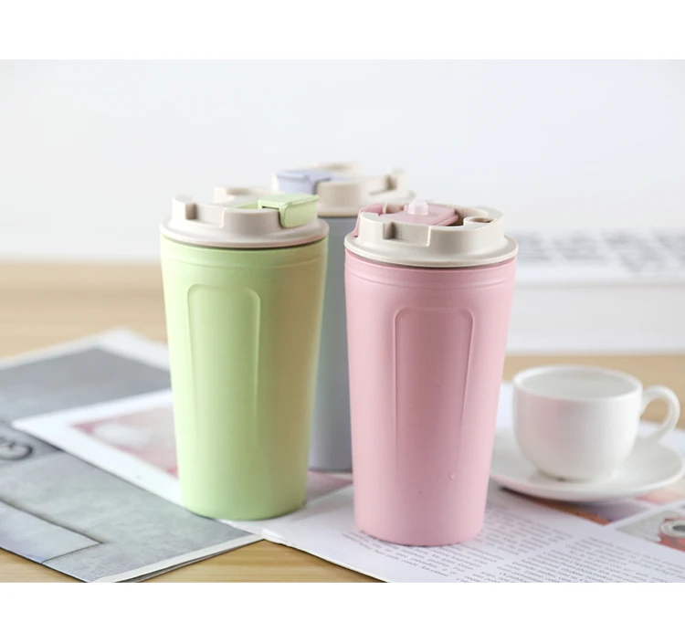 420 мл Высококачественная модная кофейная чашка из бамбукового волокна с крышкой