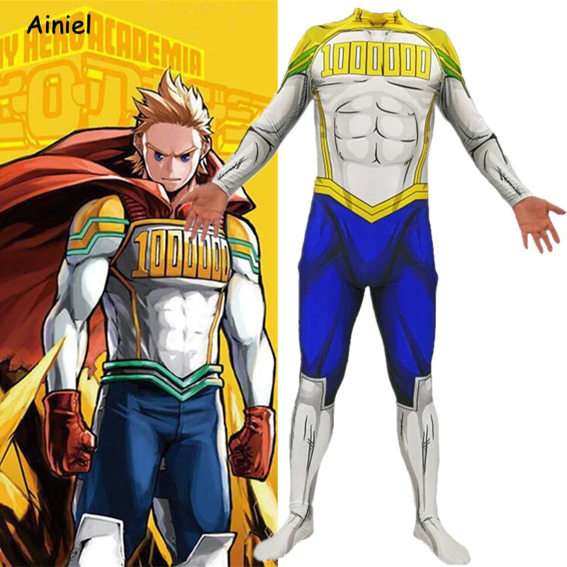 Аниме My Hero academic костюм для косплея миллион Mirio Togata лайкра спандекс зентай Супер