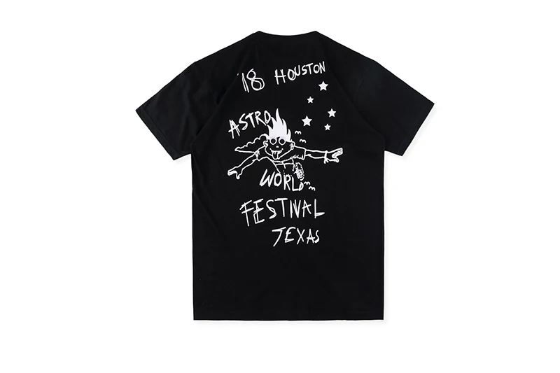 19SS футболка Трэвиса Скотта ASTTROWORLD футболка с буквенным принтом Футболка с граффити Трэвиса Скотта Astroworld