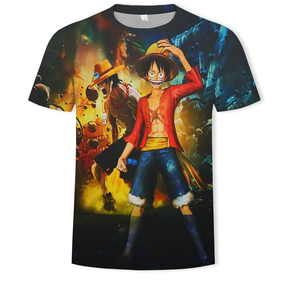 

Straw hat T-shirt, Japanese animation, 3d printing craftsmanship, youth T-shirts, cartoon comic T-shirts, men's and women's shir