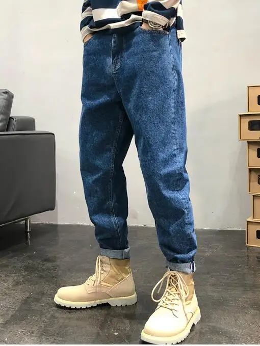 Men's Retro Jeans Street Fashion Casual Denim Trousers Small Feet Loose Jeans Baggy Jeans