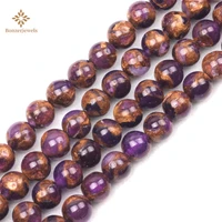 purple natural matte cloisonne minerals beads dull polished round loose beads for jewelry making diy bracelet 15 6 8 10mm