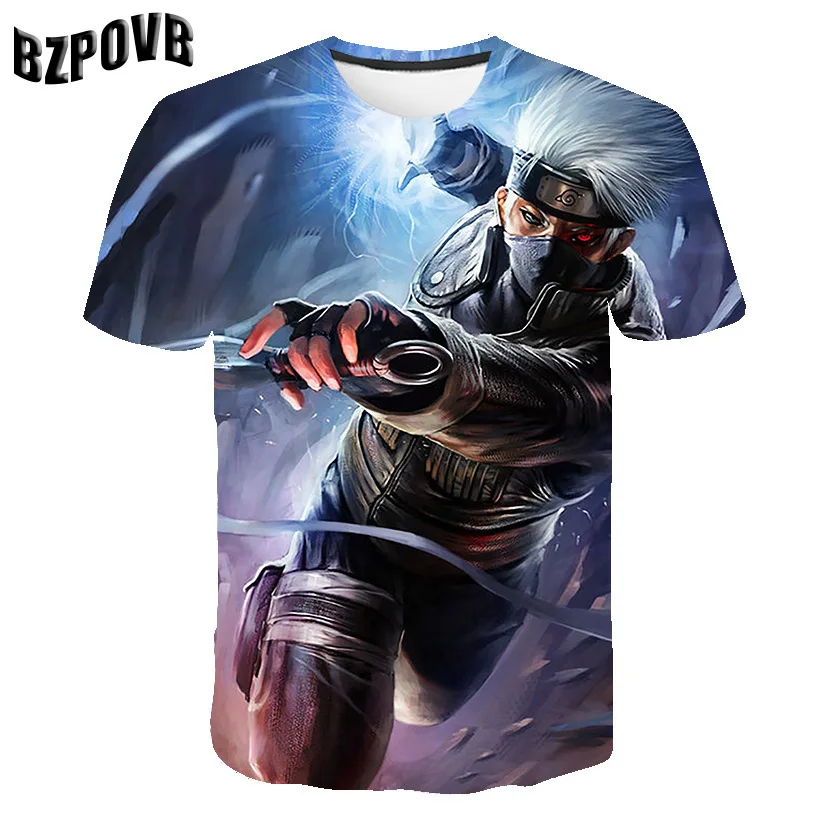 2020 Летняя Детская/Молодежная Футболка Какаси из аниме Наруто для мальчиков и