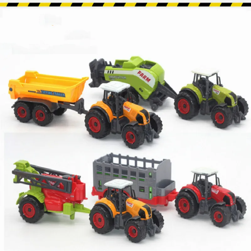 Farmer's car toy taxi tractor sprinkler engineering team farmer's alloy model |