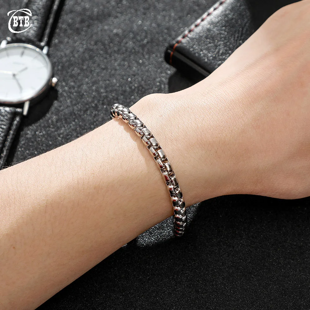 Панцирная кубинская цепь из нержавеющей стали для мужчин и женщин браслеты цепи