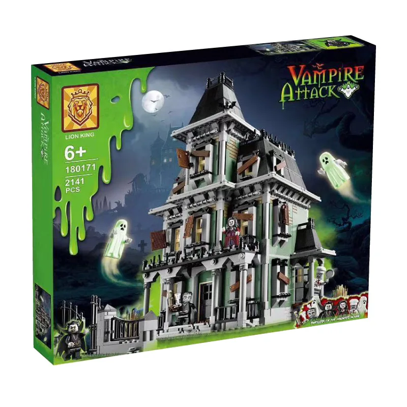 

Creator Expert Architecture Haunted House Building Blocks Moc Amusement Street View Bricks DIY Toys for Kids Halloween Gift