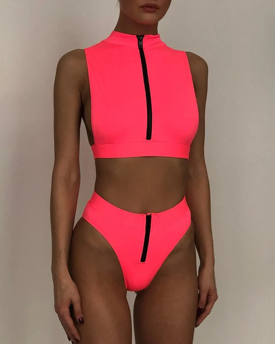 

Bikini 2020 new swimsuit fluorescent swimsuit solid bikini Xingcheng swimsuit