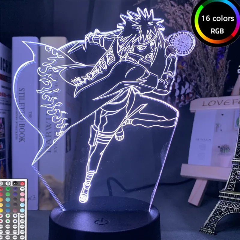 Anime Naruto LED Night Light Namikaze Minato Figuras 3d Lamp Nightlight Child Bedroom Decoration USB Sensor Desk Lamp Manga Gift