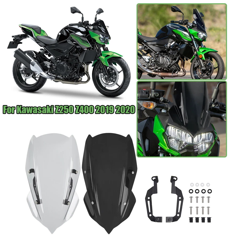 Ветровой экран для мотоцикла Kawasaki Z250 Z400 2020 400 2019 Z 2021|Козырьки от ветра и ветр.