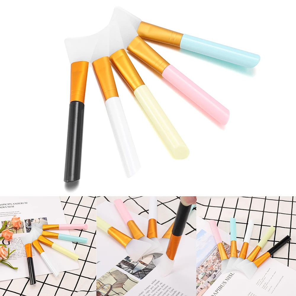 1/2/5Pcs 5Color Silicone Brush Gel Stirring Head Brush for DIY Jewelry Making Tool Clean Glue UV Epoxy Resin Mold Accessories