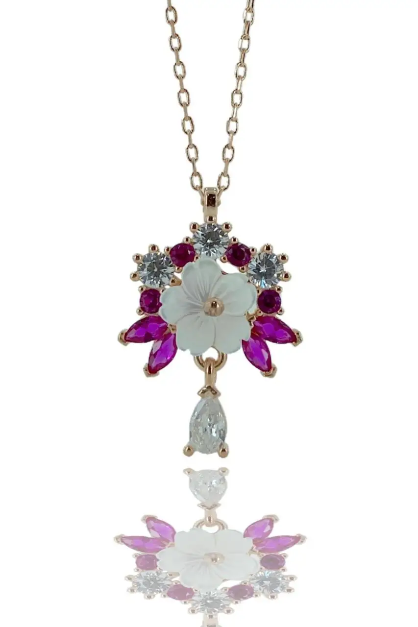 

Flowers Pearl Water Drop Cloud 925 Silver Necklace
