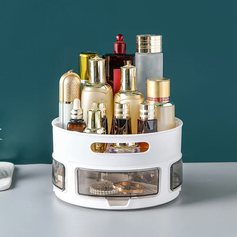 

2 Tiers Rotatable Spice Rack Non-Slip Spinning Storage Pantry Countertop Shelf