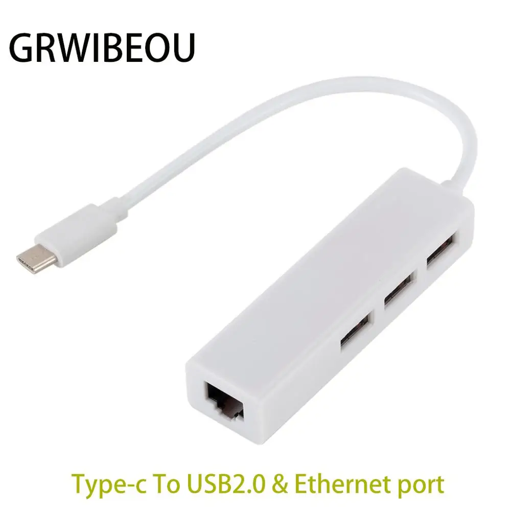 Кабель-адаптер usb3.1 с портами type-c на usb-хаб и RJ45 100 Мбит/с | Компьютеры офис