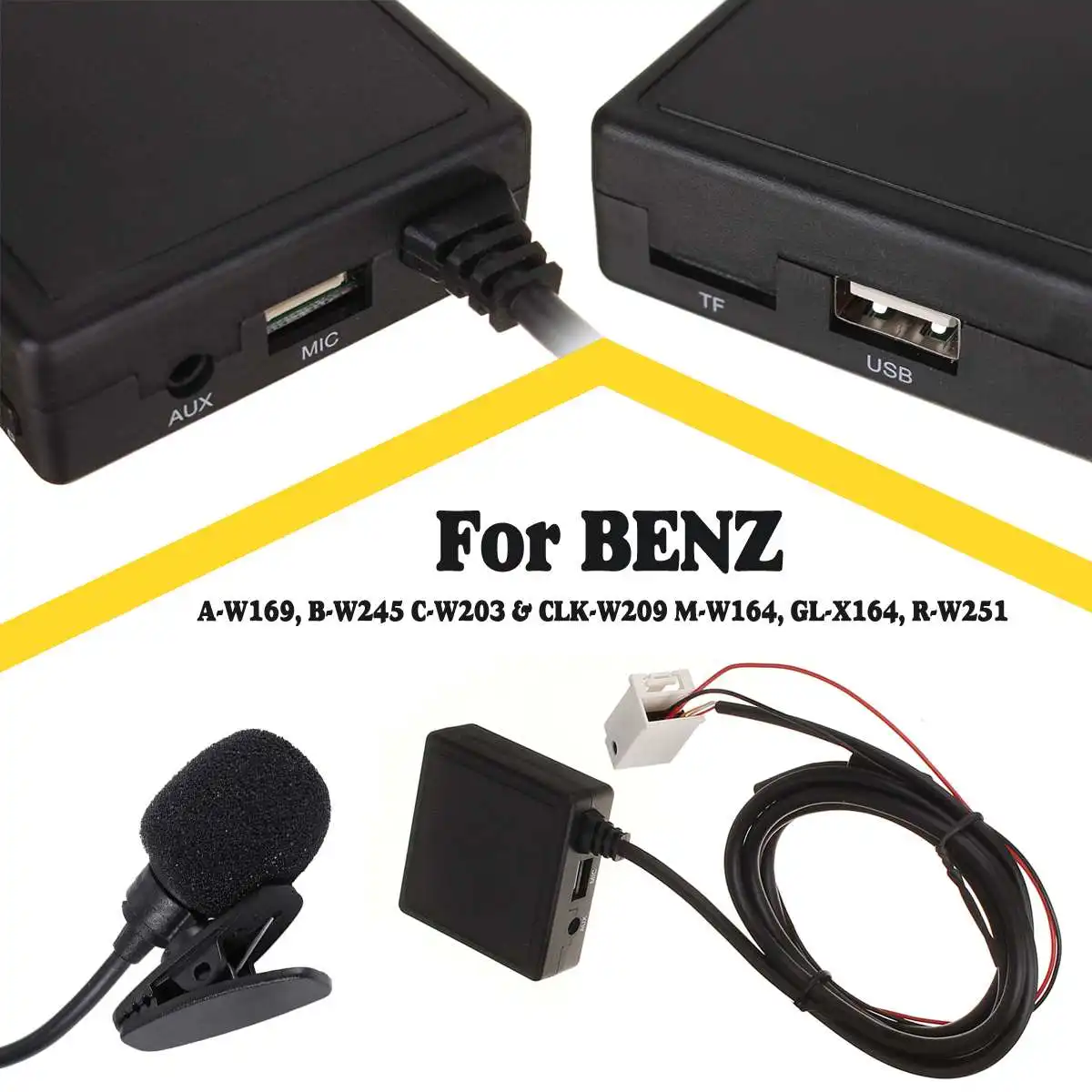 Wireless HIFI Audio Car bluetooth 5.0 Module AUX Microphone Cable Adapter Radio Stereo For Mercedes Benz W169 W245 W203 W209 | Автомобили