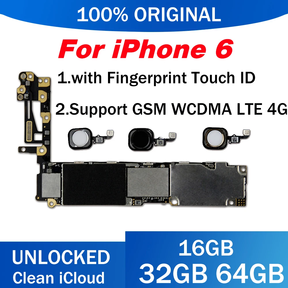 Заводская разблокированная материнская плата для iphone 6 4 7 дюйма без Touch ID