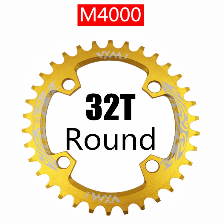 Gold 32T Round VXM Велосипедная кривошипная и цепная цепь VXM 96BCD 32 T/34 T/36 T/38 T круглая узкая широкая цепь MTB дорожный велосипед шатун бензопилы запчасти для велосипеда - Цвет: Gold 32T Round VXM