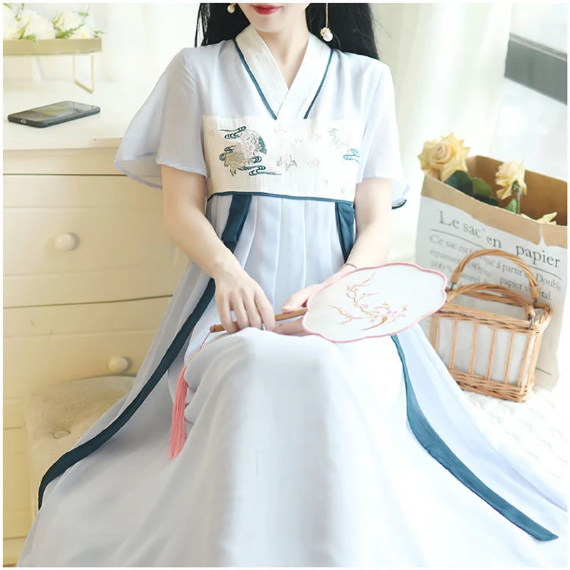 Платье Hanfu в китайском стиле женские макси-юбки короткие юбки с вышивкой
