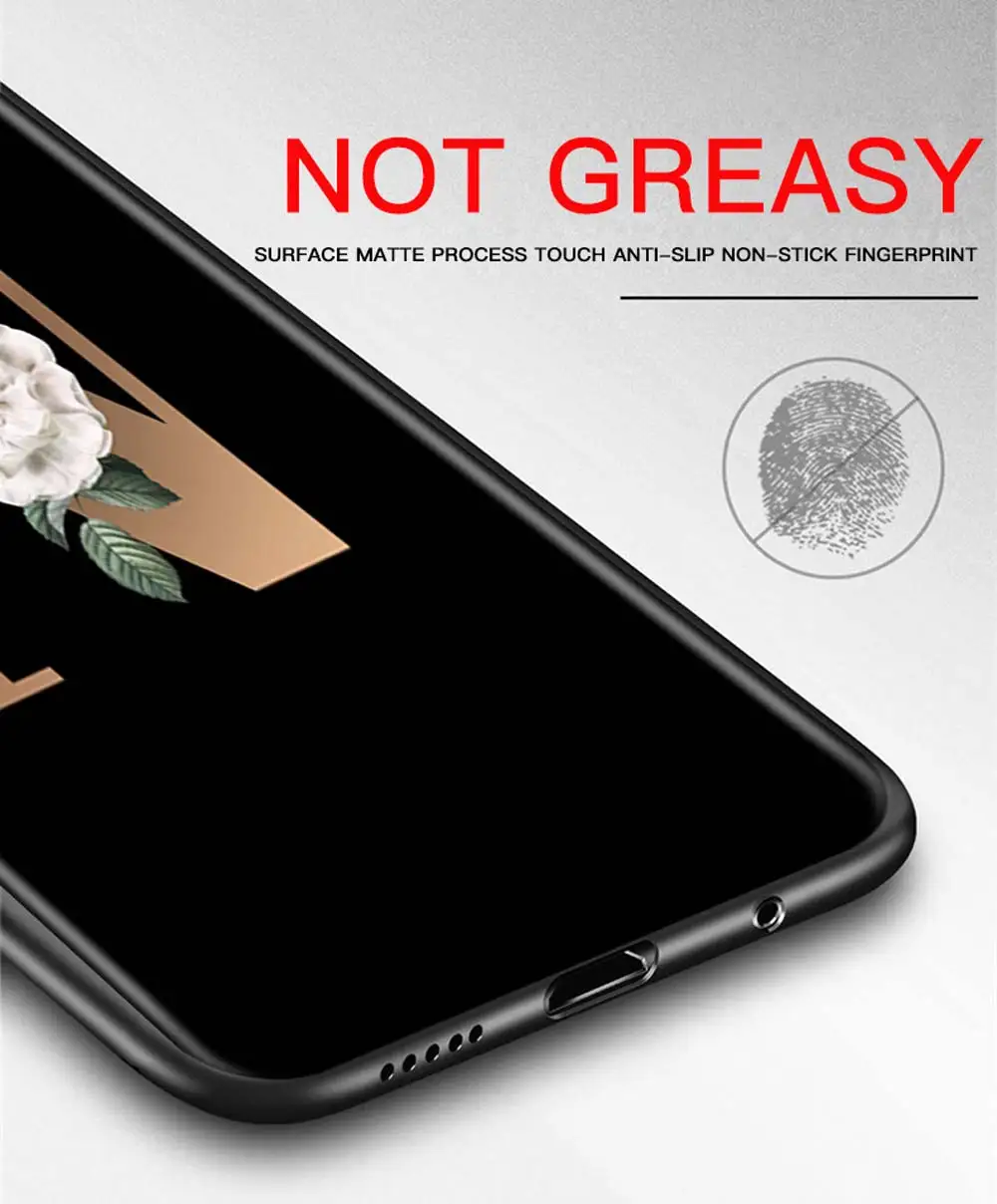 

Phone Case For Honor 30 20 10 Lite Pro Plus Youth 20e 20S 30i Matte Fundas Soft Cover TPU Bumper Floral Letter