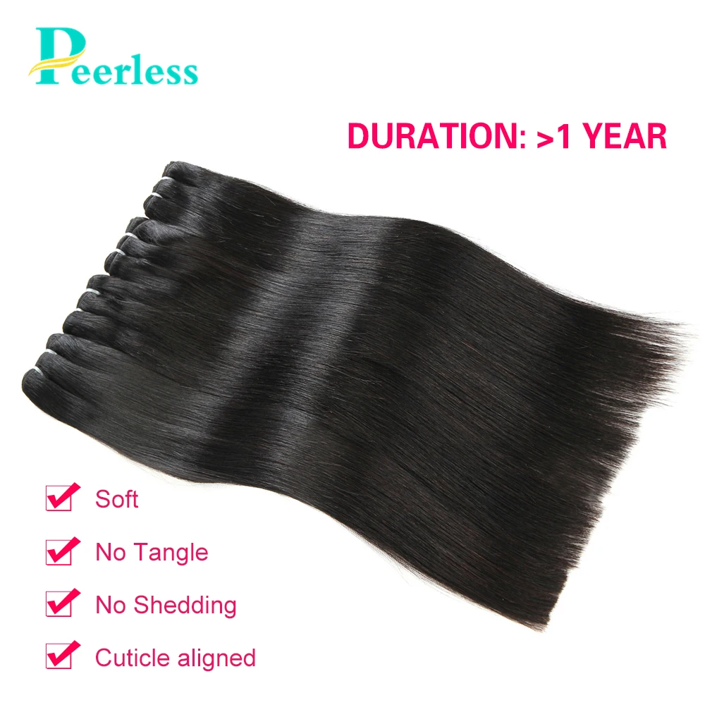 Перуанские прямые волосы PEERLESS 4 пряди 10 28 дюймов натуральный цвет 100%