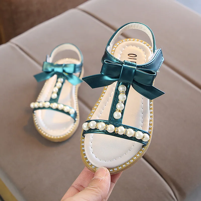 

Girl Sandals 2019 Princess Pearl In Children Student Sandals Baby Beach Girls Shoes New
