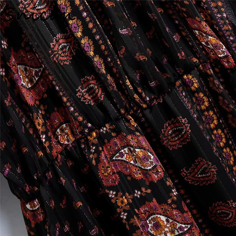 

Snican Spring Long Sleeve V Neck Buttons Elastic Waist Boho Dress Oversize Casual Mini Dress Vestidos Mujer Za 2021 Women Robe