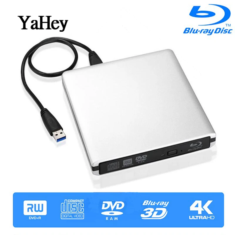 USB 3 0 Внешний Blu Ray оптический привод Bluray bd rw горелка BD RE CD/DVD Writer Play 3D 4K диск для