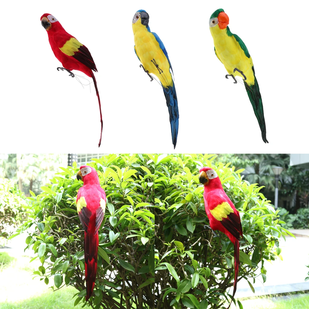 Искусственная перьевая птица большой попугай украшение птицы домашний