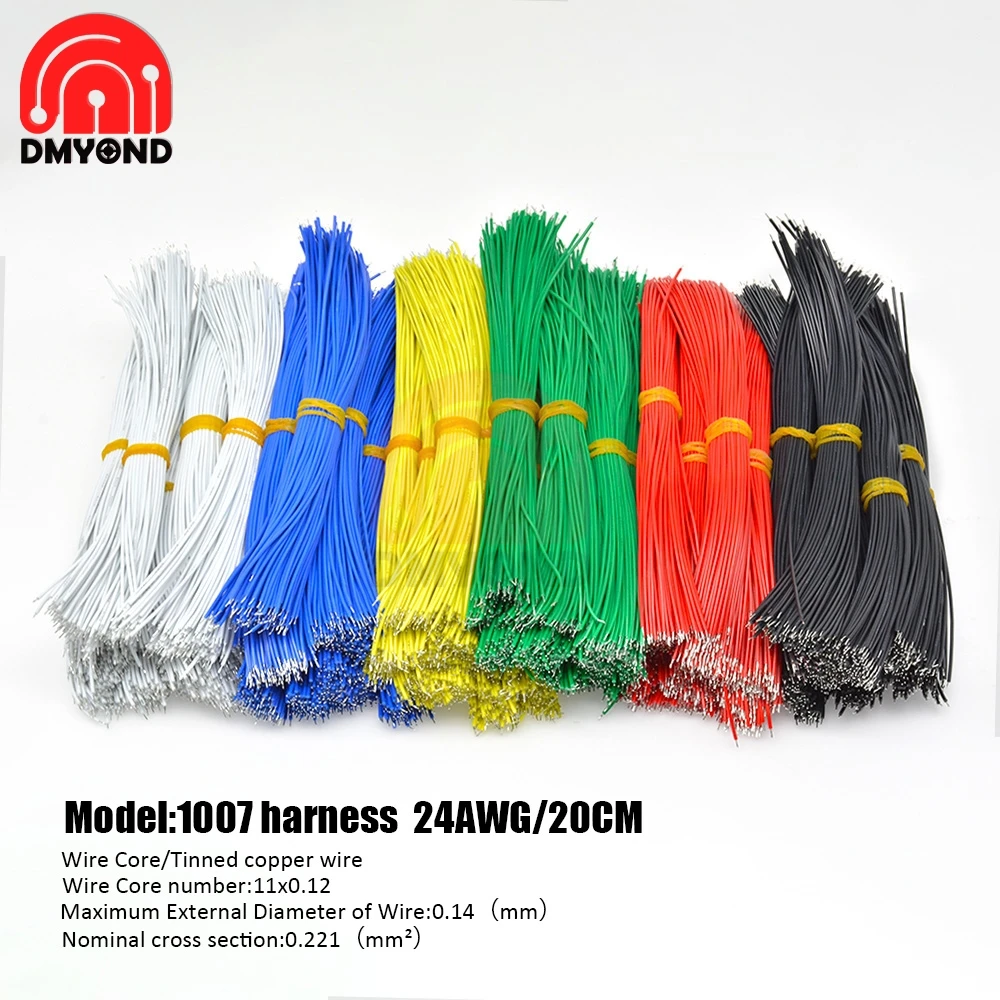 100 шт. 8 см/10 см/15 см/20 см UL1007 провод 24AWG 1 4 мм электронный кабель из ПВХ сертификаты UL
