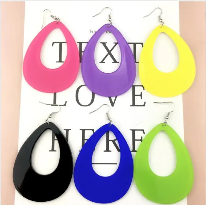 Неоновые серьги капельки 80s в стиле ретро|Аксессуары для костюмов| |